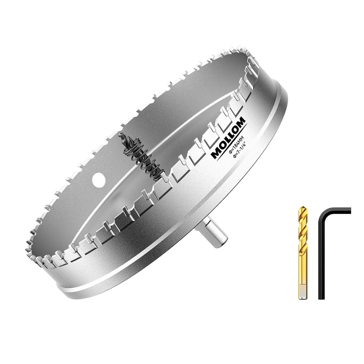 Durable 41-Tooth Carbide Hole Saw with Titanium Pilot Bits for Efficient Cuts