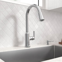 Load image into Gallery viewer, Durable 1-Hole Kitchen Faucet with Retractable Sprayer - Elegant Stainless Steel
