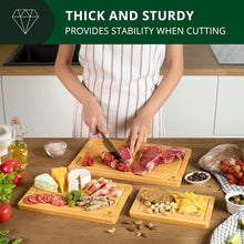Load image into Gallery viewer, 3-Piece Bamboo Cutting Board Set - Eco-Friendly Meal Prep &amp; Serving Essentials