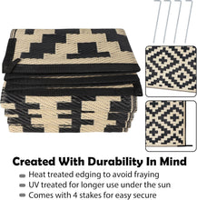 Load image into Gallery viewer, Elegant 6' x 9' Plastic Straw Rug - Reversible for Backyard and Outdoor Spaces