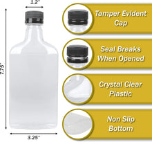 Load image into Gallery viewer, 375ml Leak-Proof PET Bottle with Tamper-Evident Cap - 24 Pack Black Lids