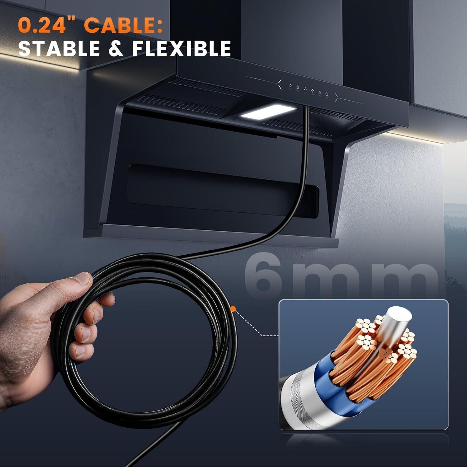Waterproof Snake Borescope Camera - 4.3" IPS Screen for Pipe & Sewer Inspection