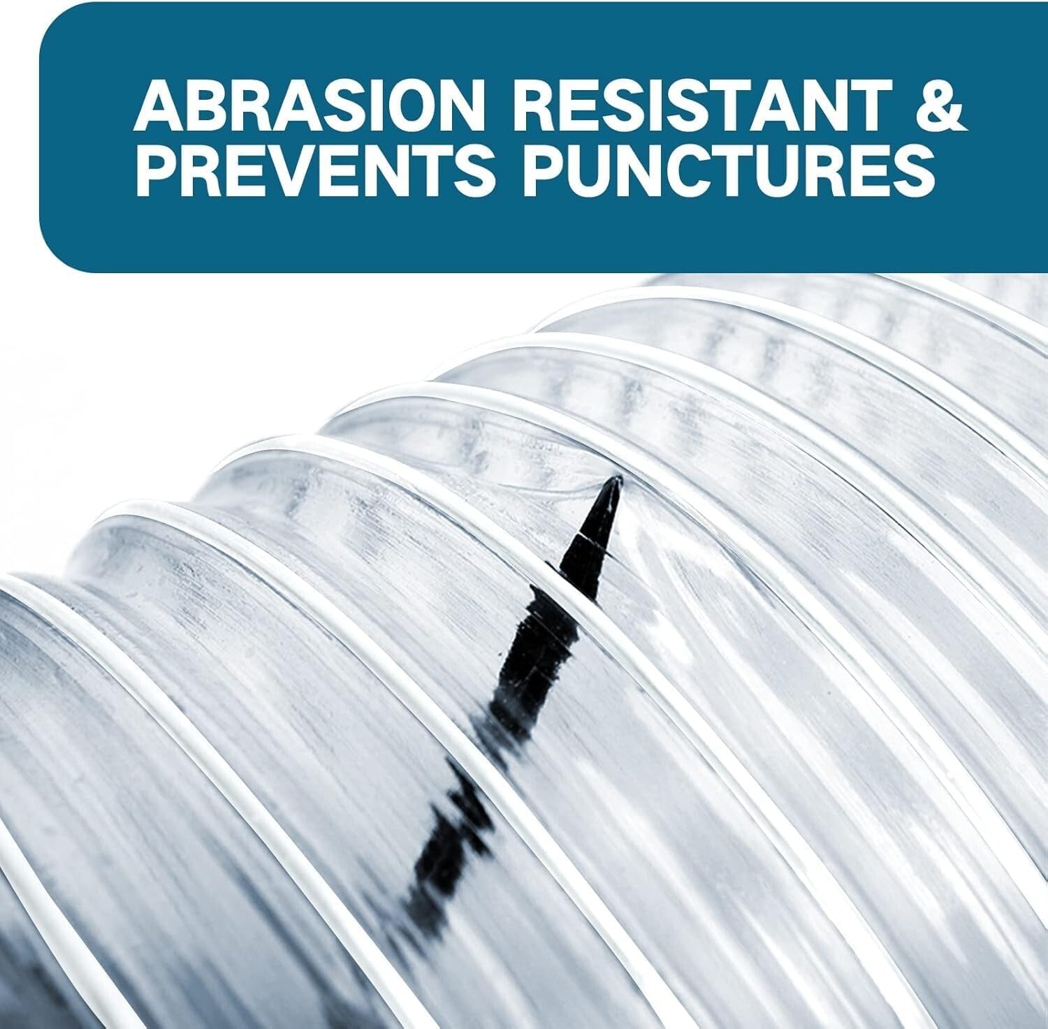 Flexible 6" x 10' Puncture Resistant PVC Dust Hose for Enhanced Dust Control