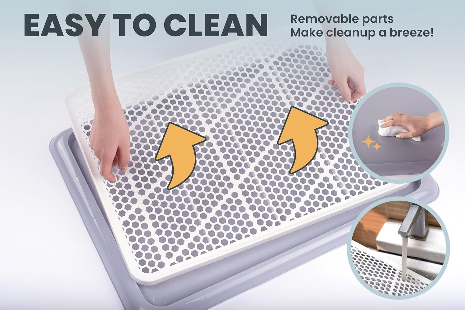 25x20 Dog Potty Tray with Removable Grate - Indoor Pee Pad Holder for Dogs