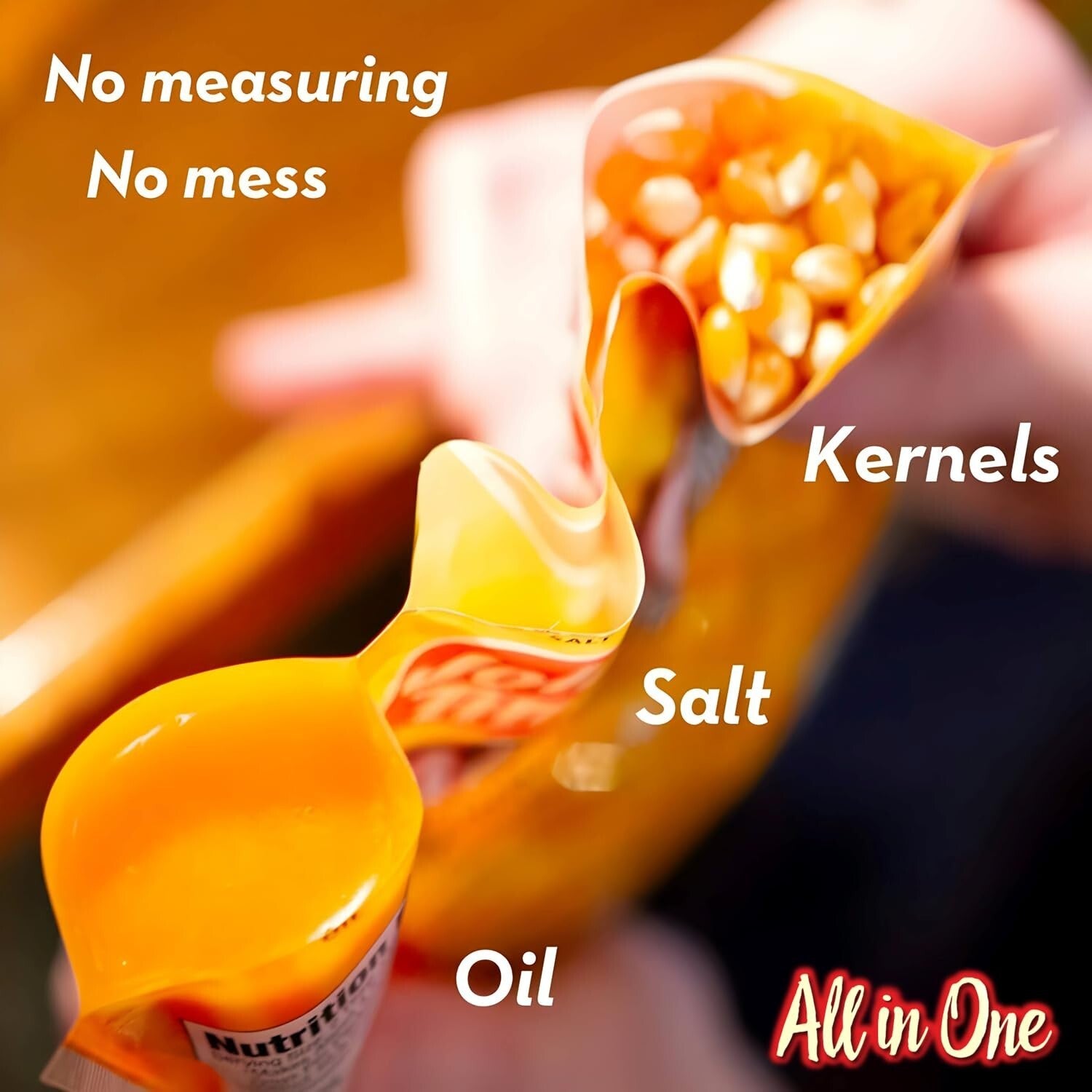 All-in-One Popcorn Kit - Premium Portion Pack with Kernels, Oil & Salt (24 Pack)