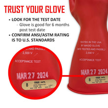Load image into Gallery viewer, Durable Size 10 Class 00 Red Electrical Insulating Gloves - 14
