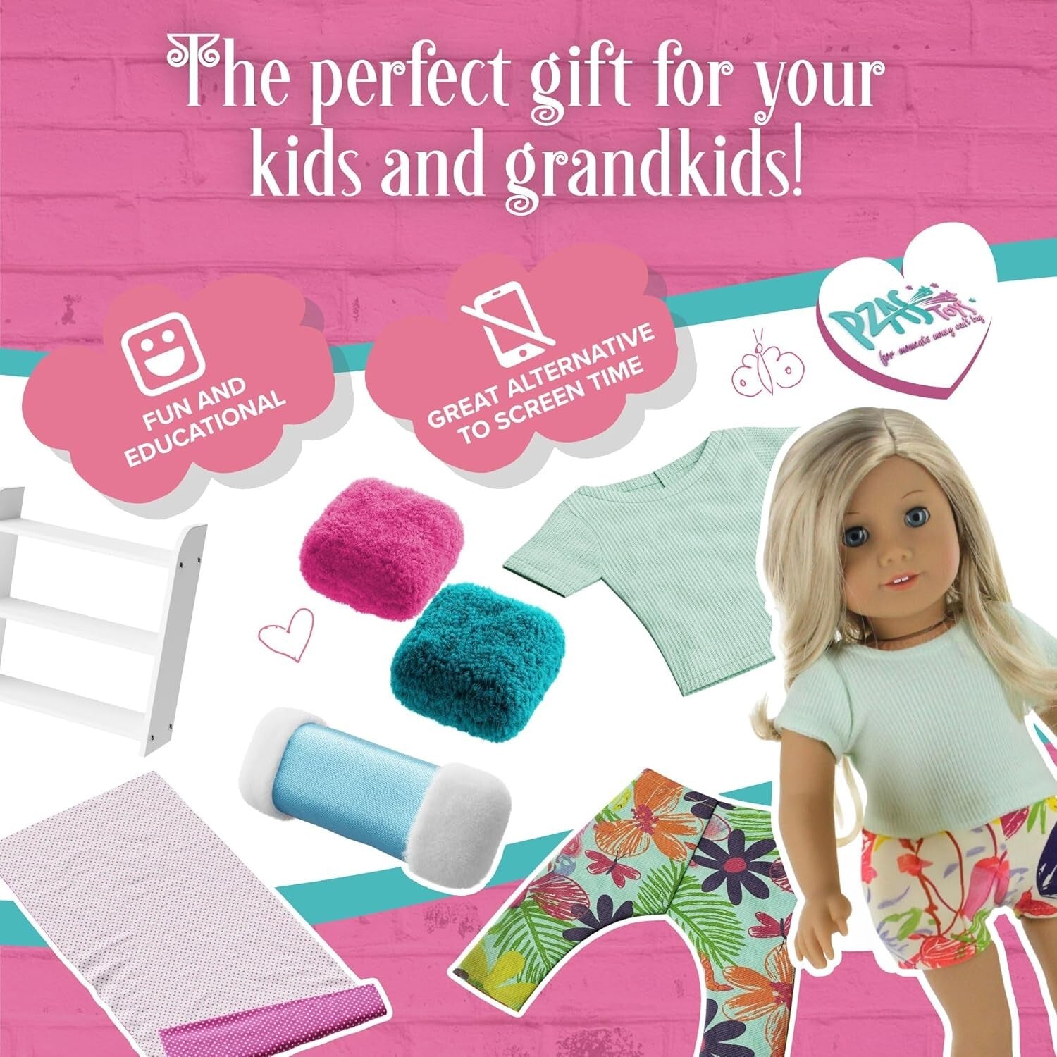 Deluxe 23-Piece Doll Bunk Bed Set for 18-Inch Dolls – Linens & Pajamas Included