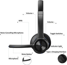 Load image into Gallery viewer, High-Performance Wireless Bluetooth Headset with Long Battery Life &amp; USB Adapter