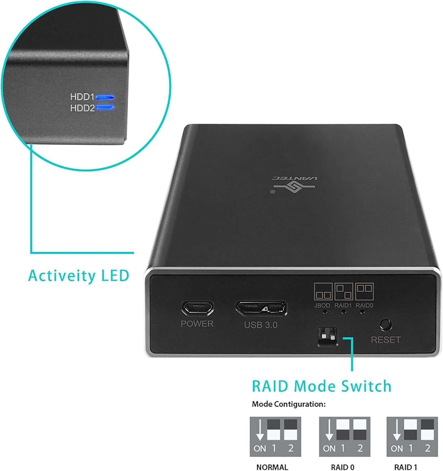 Compact Nexstar GX Dual 2.5" SATA RAID Enclosure - Ultra-Fast 5000Mbps Transfer