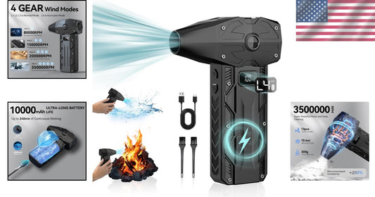 Compact 350,000RPM Air Duster - Rechargeable Jet Blower for Electronics Cleaning