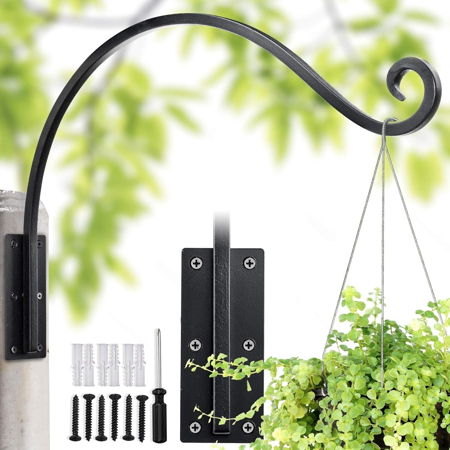 Versatile 22" Outdoor Hanging Bracket - Supports 200lbs for Plants and Feeders