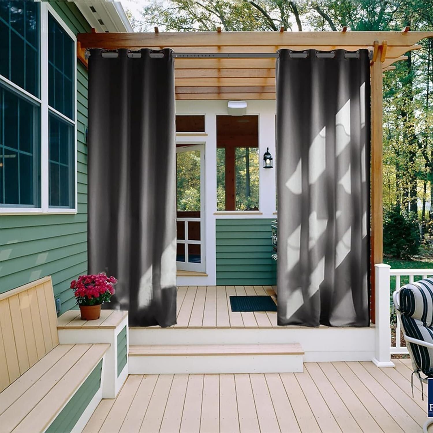 Rust-Proof Adjustable Tension Rod for All Surfaces, 51-165 Inch, Black Finish