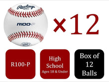 Load image into Gallery viewer, R100-P Collegiate Practice Baseballs - 12 Leather Balls for Ages 18 &amp; Under