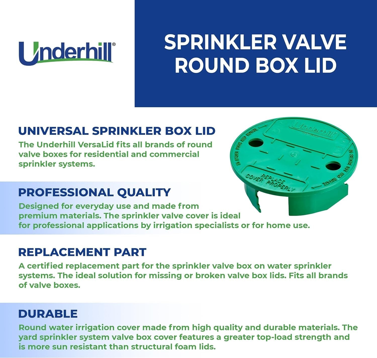Professional Quality 4 Pack of Green Universal Sprinkler Valve Covers