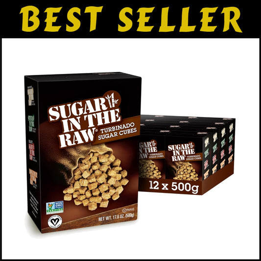 Turbinado Cane Sugar Cubes - Pure Natural Sweetener for Coffee & Tea, 25-Count