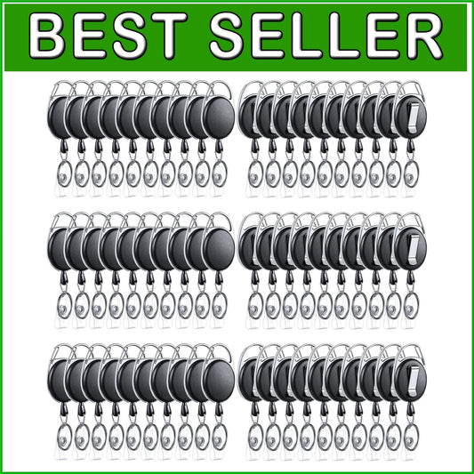 Versatile 80 Pack Retractable ID Badge Reels - Perfect for Office & Healthcare