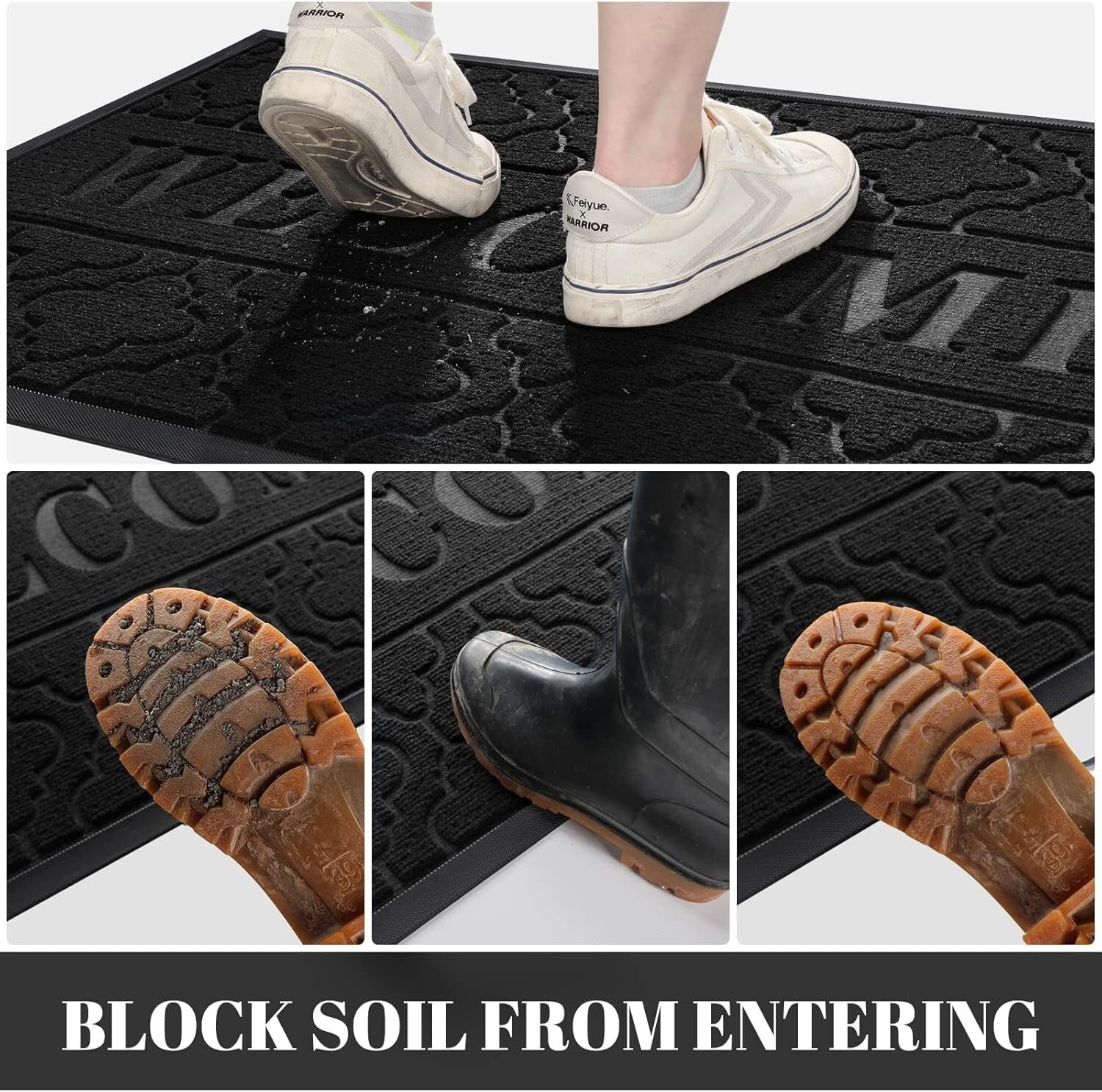 36x24 Inch Fade & Stain Resistant Doormat for High Traffic Indoor/Outdoor Areas