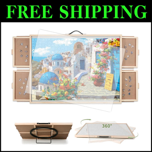 Innovative Tilting Rotating Puzzle Table - Space-Saving & Eco-Friendly Design