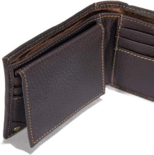 Load image into Gallery viewer, Functional Brown Leather Wallet with Zippered Billfold and Removable Passcase