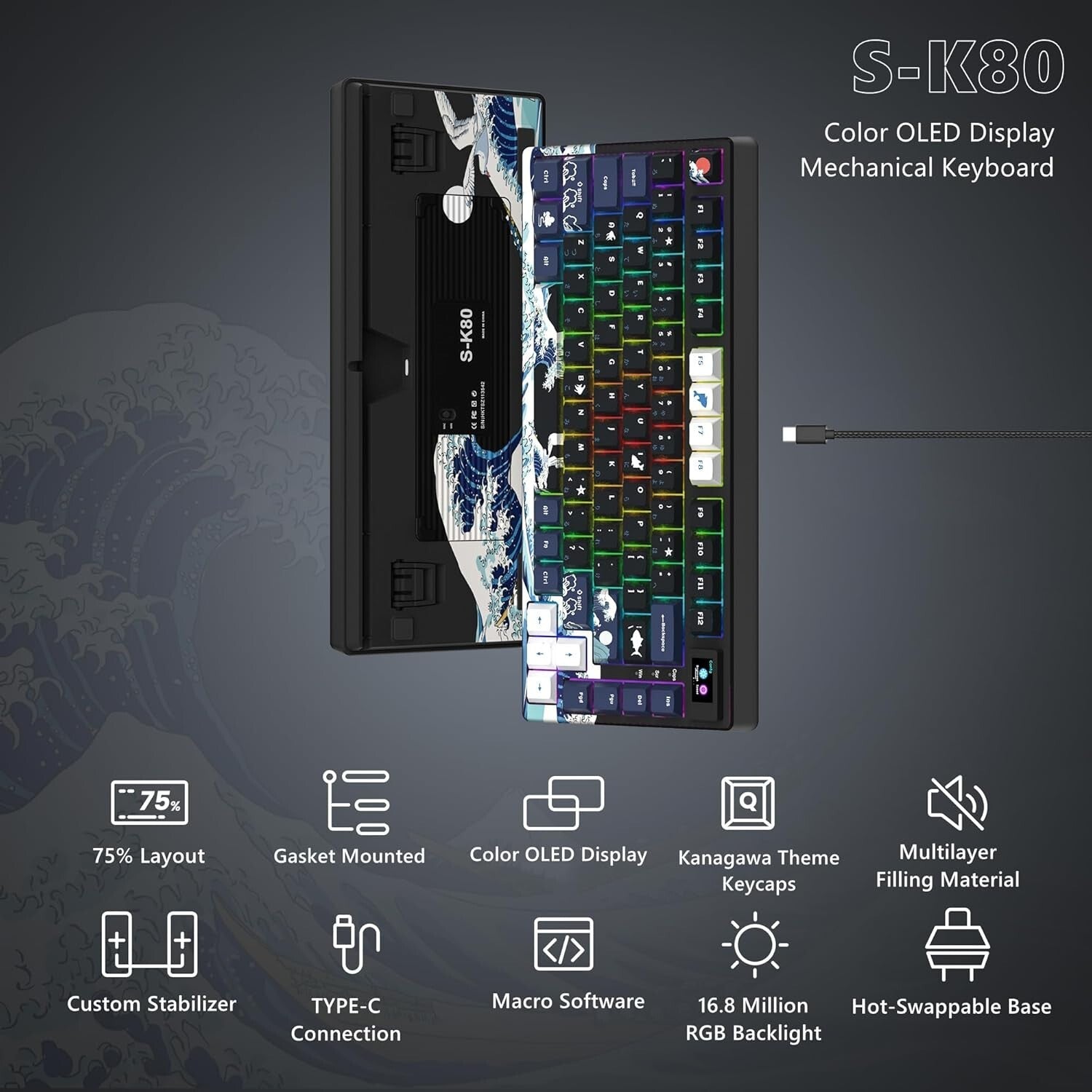 Womier S-K80 RGB Mechanical Keyboard - Hot Swappable, Multi-functional & Stylish