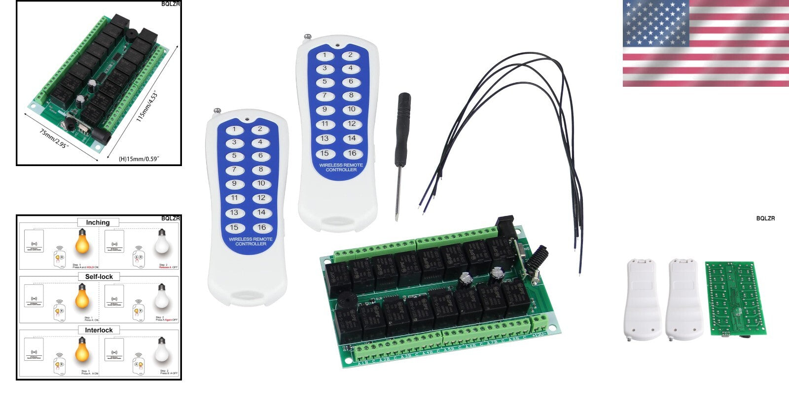 433MHZ 16-Channel Remote Control Relay Switch with 2 Transmitters for Efficiency