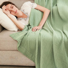 Load image into Gallery viewer, Generous Size Cotton Throw Blanket - Stylish Sage Green for Modern Living Spaces