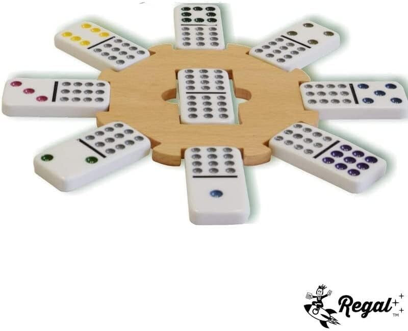 Ideal Gift: Mexican Train Double 15 Dominoes Set with Metal Trains - 2-8 Players