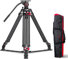 Load image into Gallery viewer, Ultra-Smooth Heavy Duty Tripod Stand for Cameras and Telescopes, 33lbs Capacity