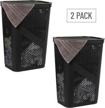 Load image into Gallery viewer, Versatile 60L Laundry &amp; Storage Baskets - Slim Black Hampers for Modern Homes