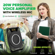 Load image into Gallery viewer, Bluetooth 5.0 Portable Waterproof Voice Amplifier - 20W PA System for Teachers