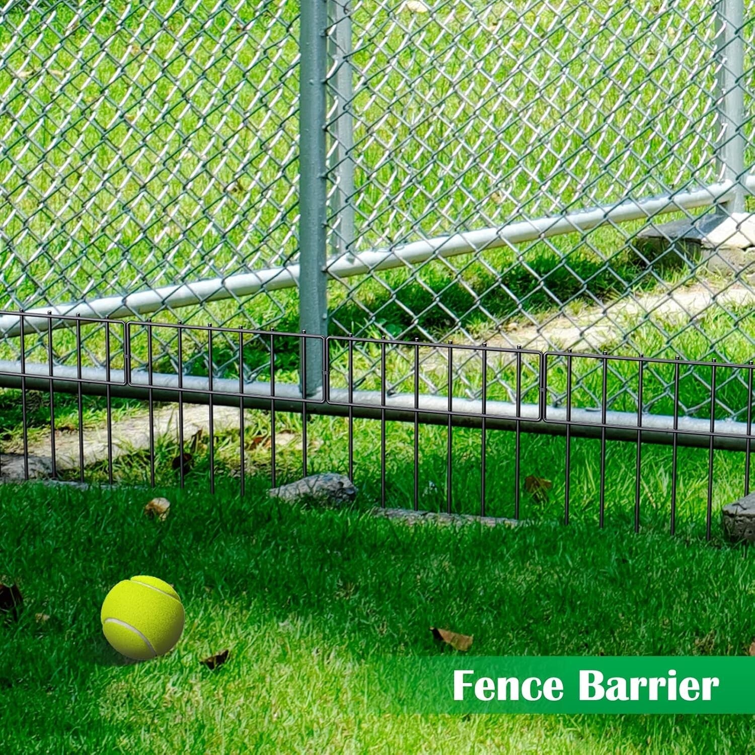 Easy Install Metal Animal Barrier Fence - 25 Panels, 17"H for Garden Protection