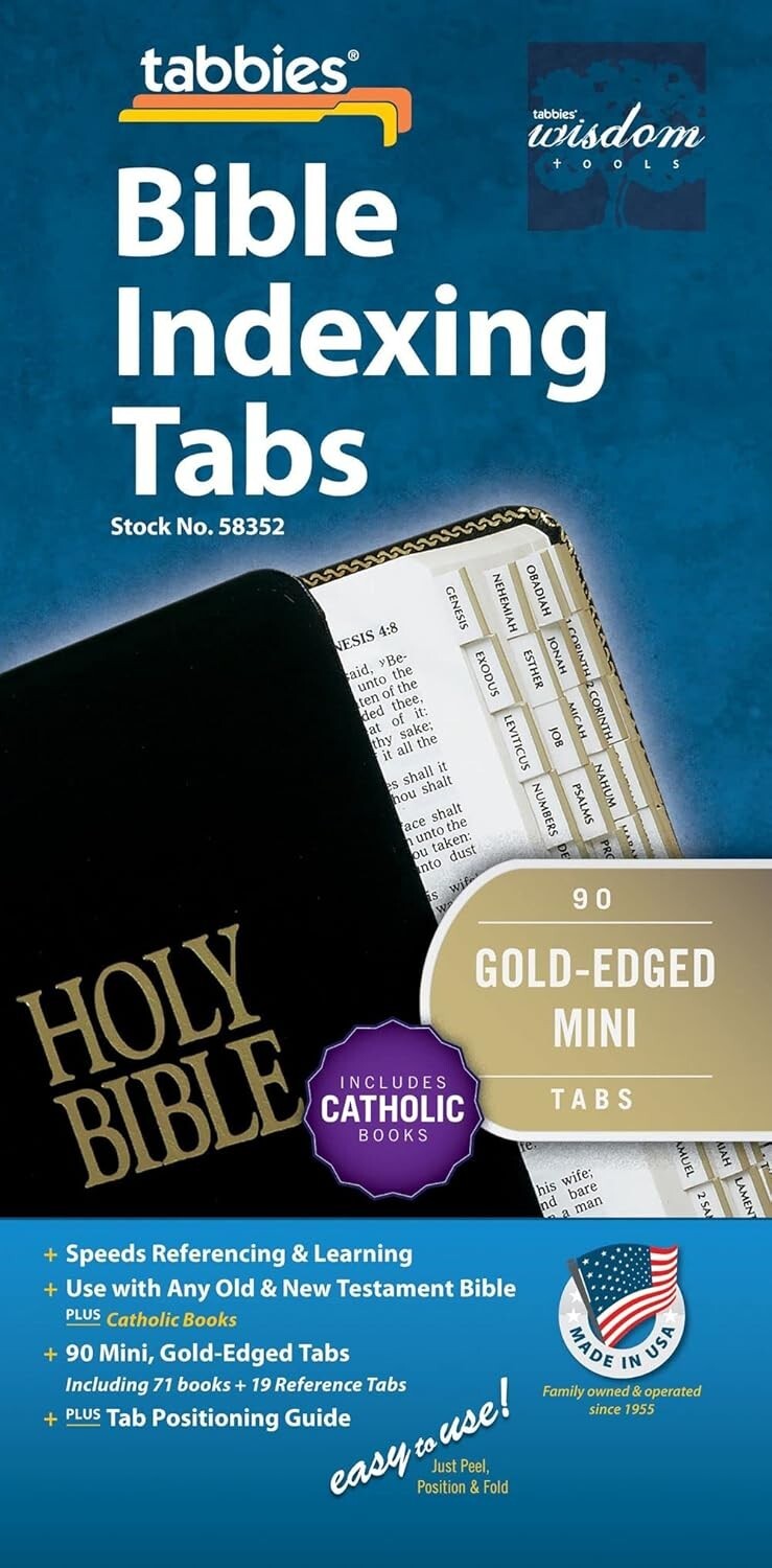 Elegant Gold-Edged Bible Tabs: 90 Self-Adhesive Indexing Tabs for Easy Reference