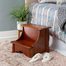 Load image into Gallery viewer, Compact Woodbury Mahogany Step Stool with Hidden Storage - Bedroom Elegance