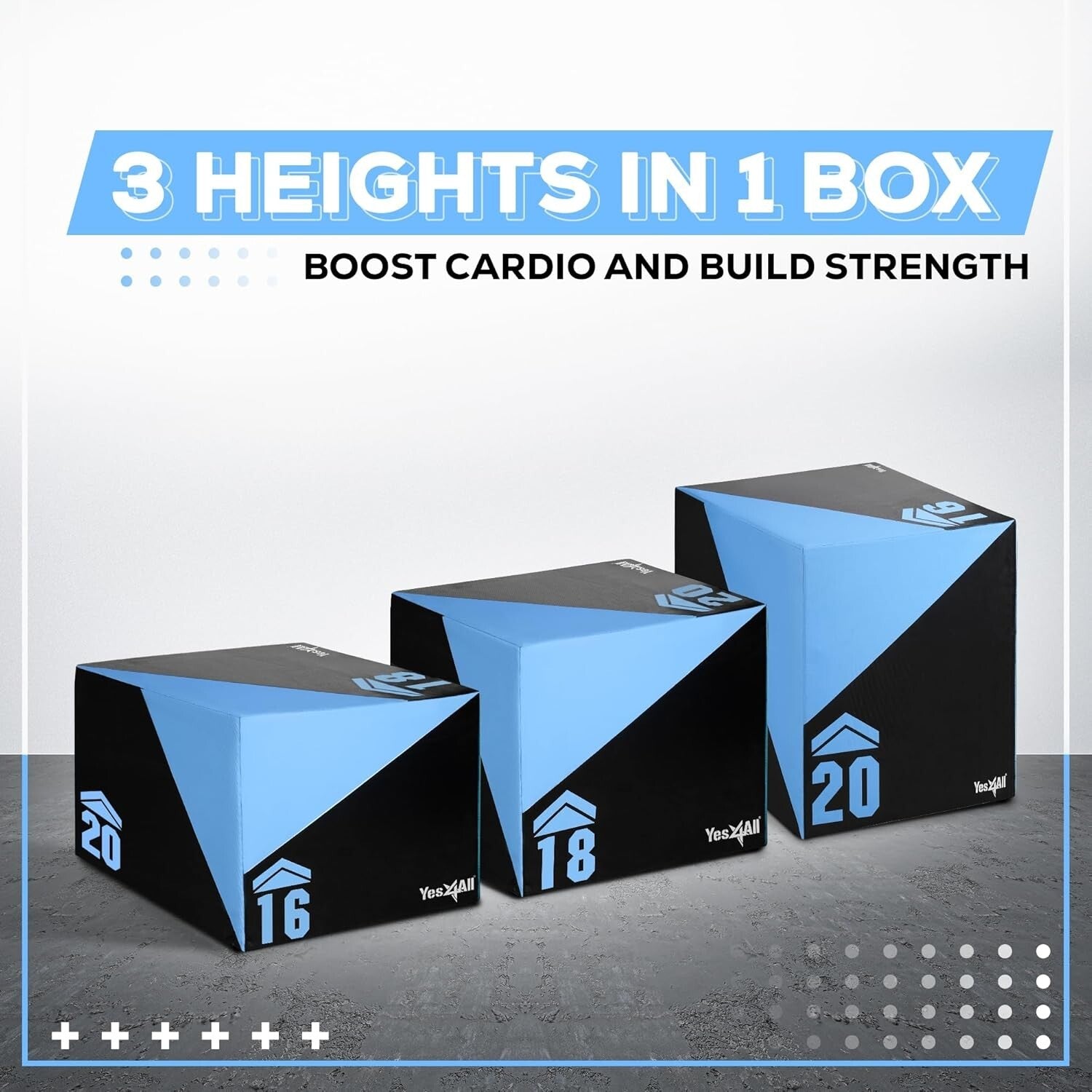 Versatile Anti-Slip Plyo Jump Box - 3 Height Settings for Maximum Performance