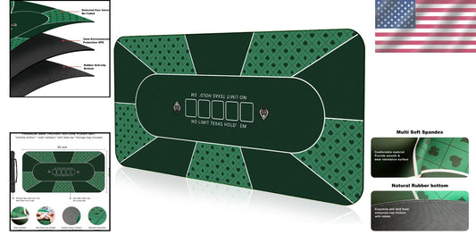 Professional Quality 94 x 47 Inch Poker Mat for 10 Players - Strong & Durable