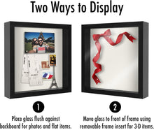 Load image into Gallery viewer, Versatile 11x11 Shadow Box Display Case for Tabletop &amp; Wall, Black Velvet Back