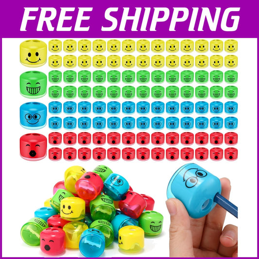 Cute 240 Pcs Cartoon Smile Pencil Sharpeners for Kids - Perfect for School Art