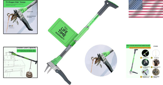 40" Tri-Dragon Grip Weed Puller - Effortless Weed Removal Tool for Gardens
