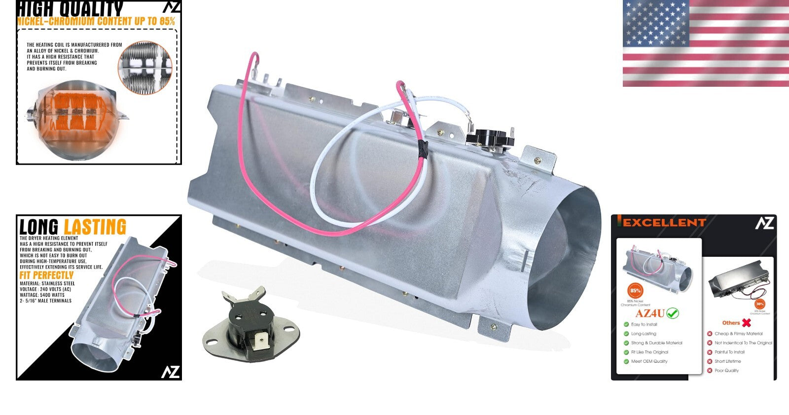 4.54lb Dryer Heating Element for LG DLEX - High Quality with Easy Installation