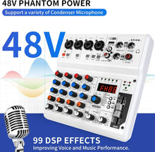 Load image into Gallery viewer, Portable 6-Channel Audio Mixer with 99 Effects for Live Streaming and Podcasting
