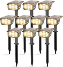 Load image into Gallery viewer, 10 Pack Waterproof Solar LED Landscape Lights with Adjustable Brightness