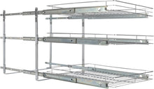 Load image into Gallery viewer, Durable 3-Tier Chrome Kitchen Slide-Out Organizer for Efficient Cookware Storage