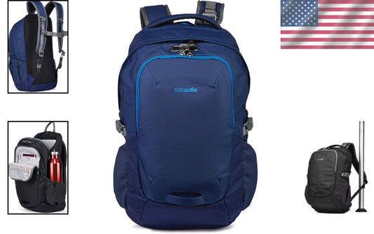 Lightweight 25L Anti-Theft Daypack with Cut-Resistant Features - Lakeside Blue
