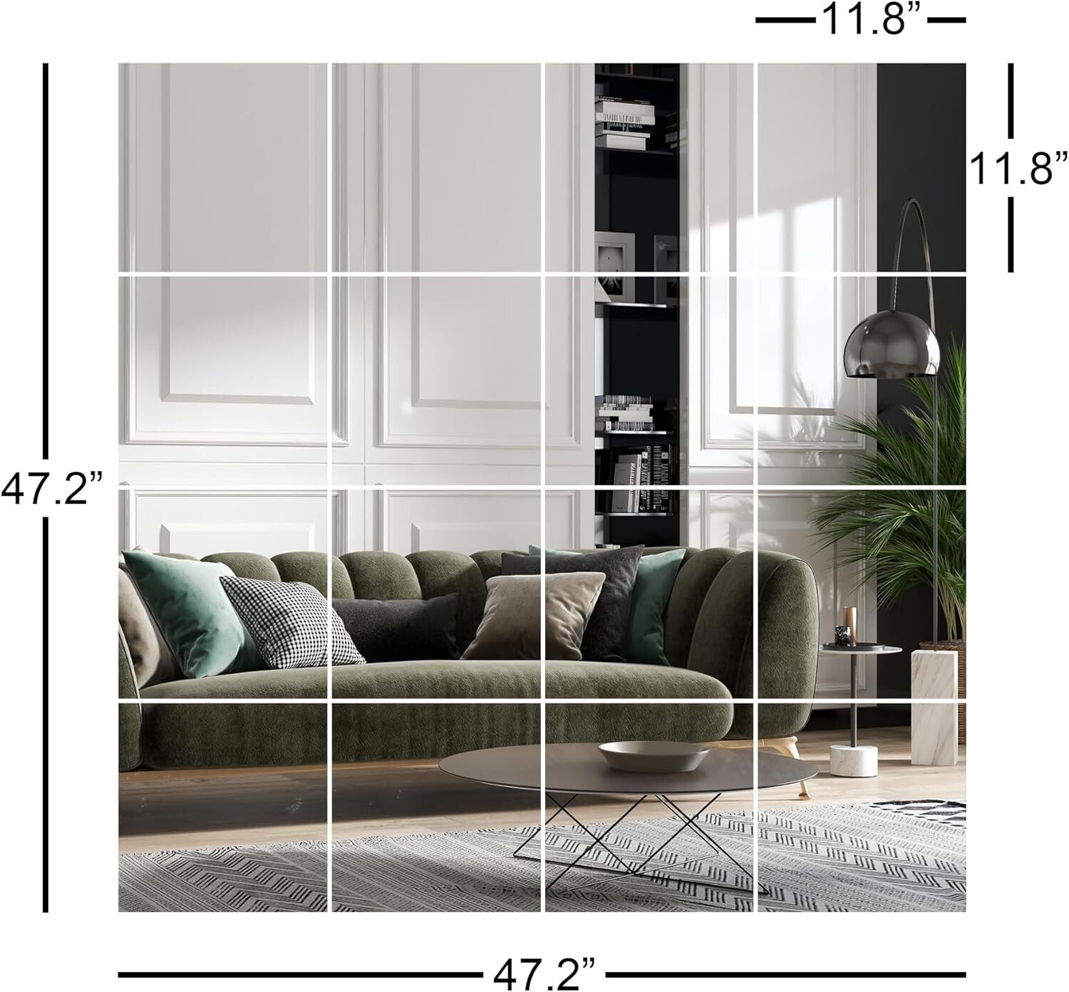 Frameless Mirror Tiles 12"x12" Set - Enhance Your Home Gym & Bedroom Elegance