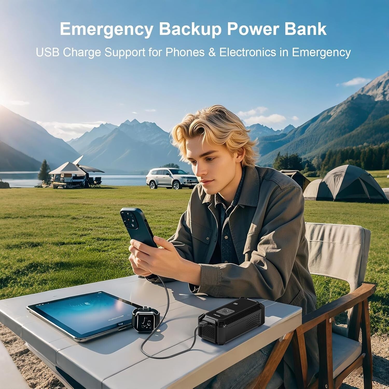 Fast Charging 9000mAh Cordless Tire Inflator with 5 Accessories and Storage Bag