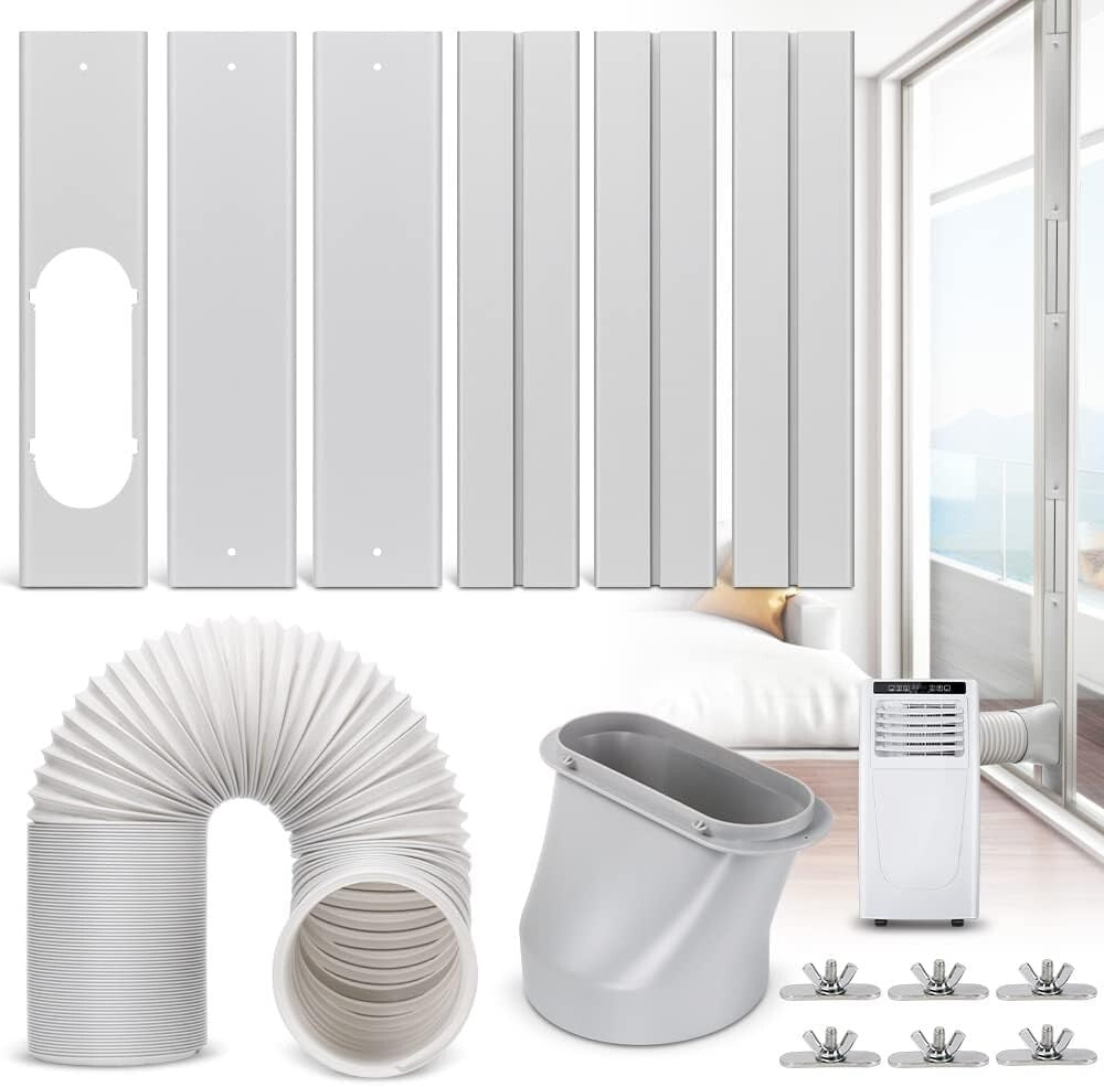 Adjustable Portable AC Window Vent Kit - 5.9 Inch Exhaust Hose, 78.7 Inch Length