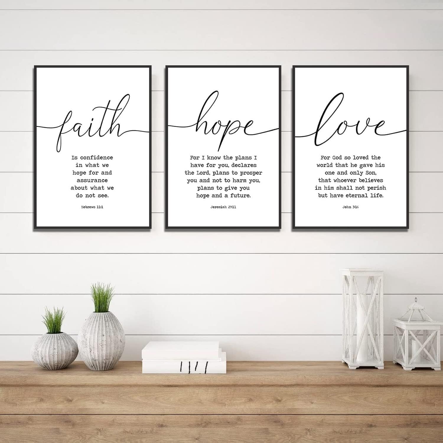 3-Piece Serenity Prayer Large Canvas Wall Art - Inspirational Christian Decor