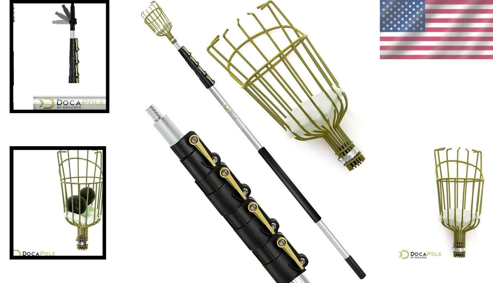 DOCA 6-24 Ft Extension Tool: Perfect for Bruise-Free Harvesting of Fruits & Nuts