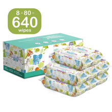 Load image into Gallery viewer, Gentle &amp; Cruelty-Free Baby Wipes - Eight Packs of Unscented 640 Count Total