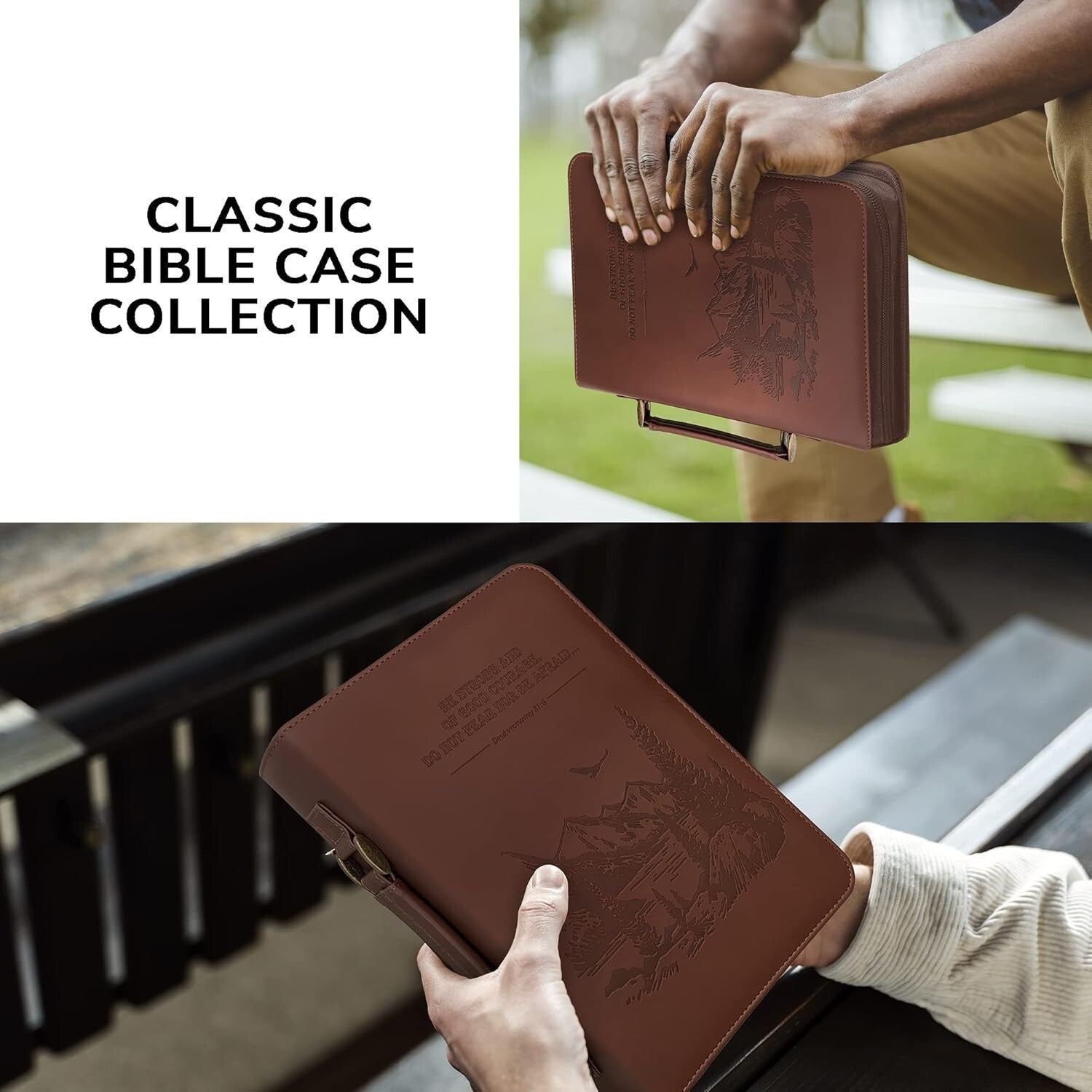 Extra Large Faux Leather Bible Carrying Case for Men & Women – Elegant & Durable